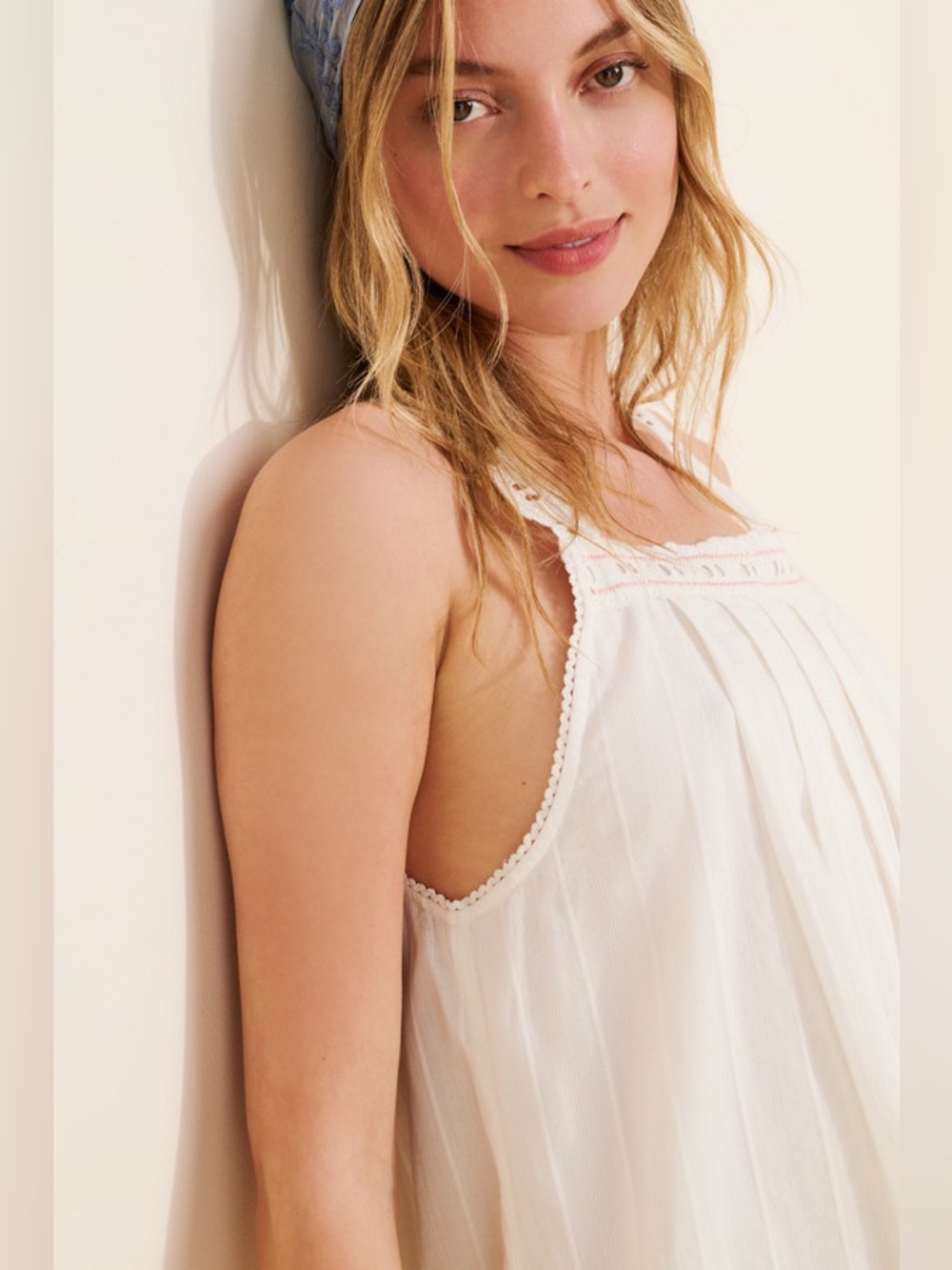 NWT Free People Latecia Embroidered Mini Dress Cotton Rayon Size medium ivory - Picture 3 of 12